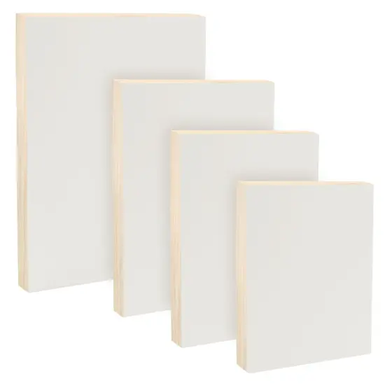 Da Vinci Pro Medium Textured Gesso Panel - 7/8" Deep - Set of 4 Small Rectangle Wood Panels for Painting - Accepts Mediums like Canvas - For Oils, Acrylics, Mixed Media, Pastels & Drawing Sticks {1}