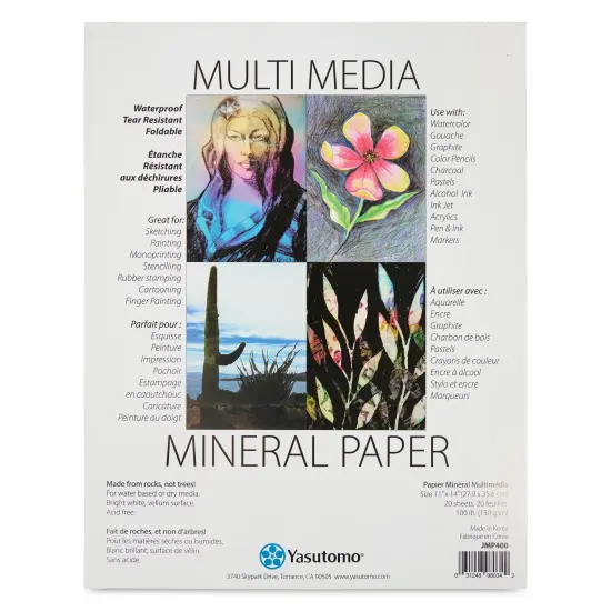 Yasutomo Mineral Paper Artist Pad - 11" x 14", 20 Sheets, 100 lb (150 gsm) {1}