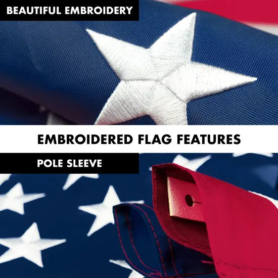 G128 - 5 Feet Tangle Free Spinning Flagpole (Black) American Flag Pole Sleeve Embroidered 2.5x4 ft American Flag Pole Sleeve (Flag Included) Aluminum Flag Pole {4}