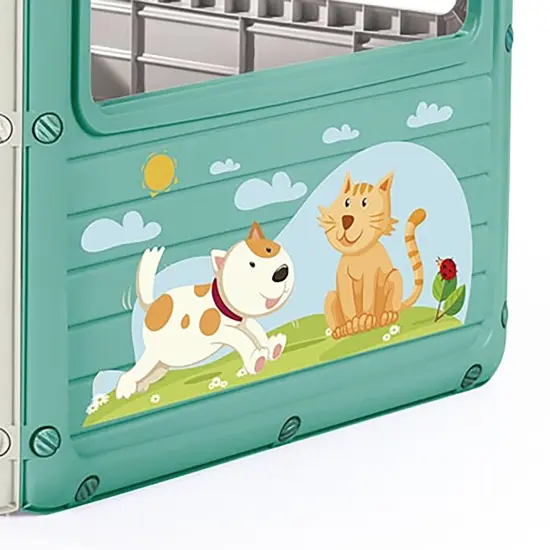 Dolu: My First House: White & Green - Playhouse, Indoor & Outdoor Toy, Cat & Dog Decal, Waterproof & Durable, Imaginative Play, Toddler Kids Age 2+ {6}