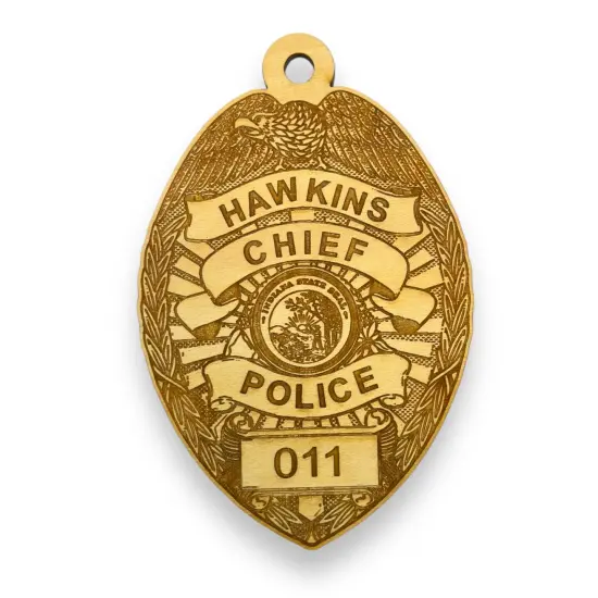 Ornament - Hawkins Chief of Police - Raw Wood 3x4.5in {1}