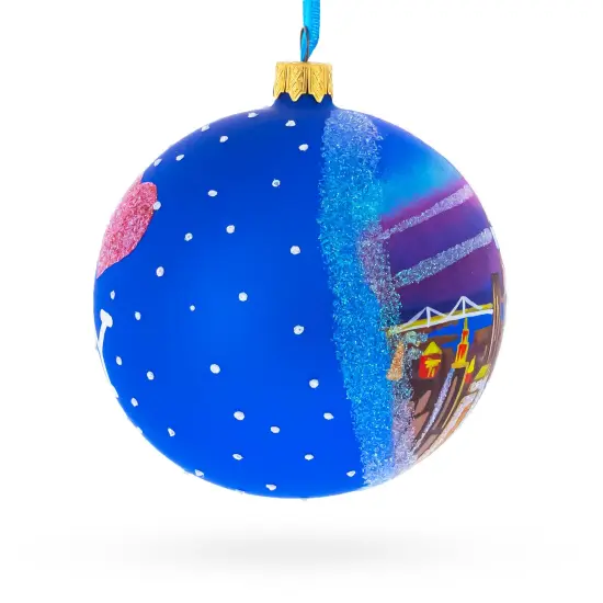 New York City at Night Glass Ball Christmas Ornament 4 Inches {5}
