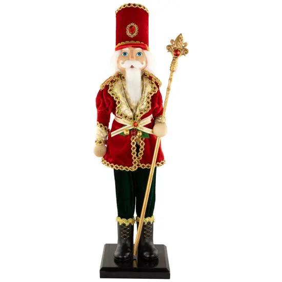 Northlight Jeweled Nutcracker with Scepter Christmas Figure - 22" Red {3}