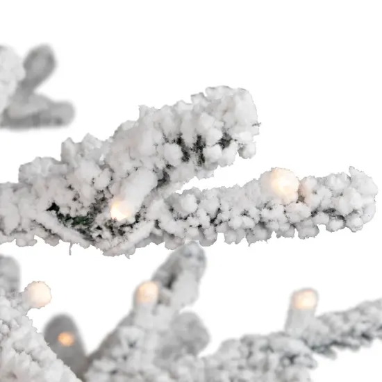 Northlight Pre-Lit Medium Flocked IPT Artificial Garden Christmas Tree - 7.5' - Warm White LED Lights {5}