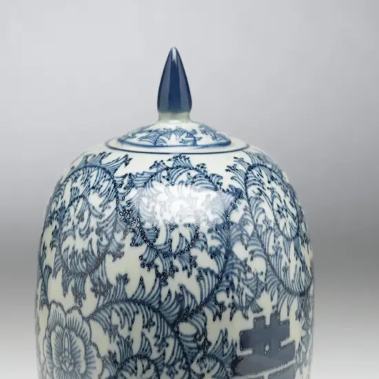 AA Importing 59769 Antiqued Pale Green And Blue Jar With Lid {4}