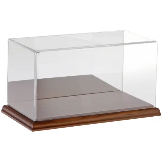 Plymor Clear Acrylic Display Case with Hardwood Base, 10" W x 5" D x 5" H Hardwood (Mirrored) {1}