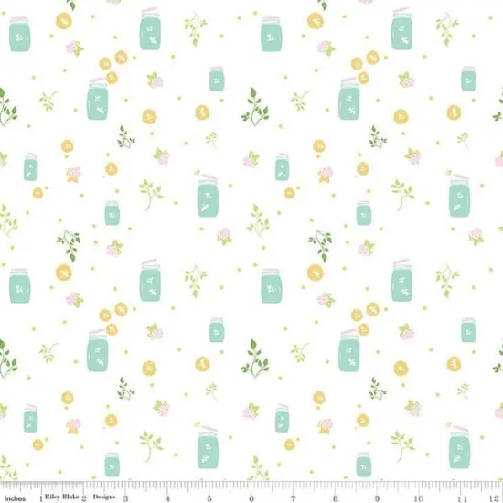 Fireflies in White (c16373-white) | Summer Skies and Fireflies | Gracey Larson | Riley Blake {1}