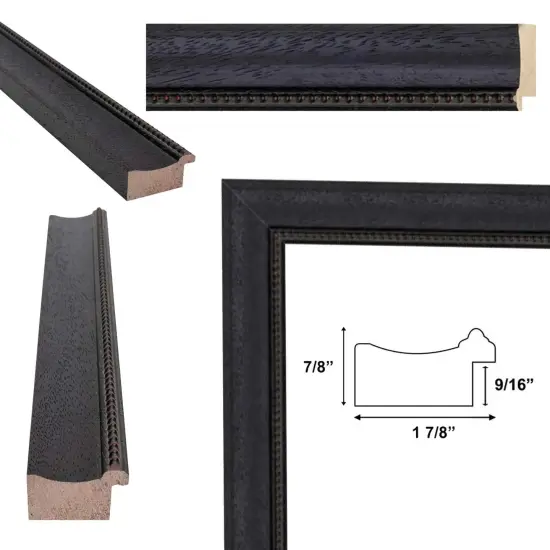Gothic Wooden Black Scoop Bead Picture Frame 11x13 frame {3}