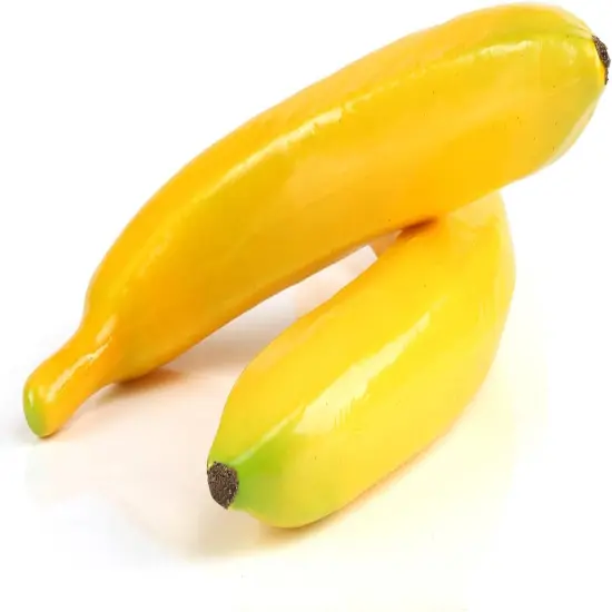 6pcs Artificial Lifelike Simulation Yellow Bananas Fake Fruit, 7.5X 1.25 Inches {3}