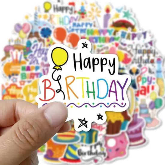 50Pcs Happy Birthday Stickers {3}
