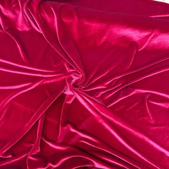 1 Yard Supple Stretch Velvet Fabric for Interiors & Special Events 58/60" Width Red {1}