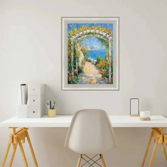 Silver Brushed Modern Slight Scoop Picture Frame 32x48 frame {1}