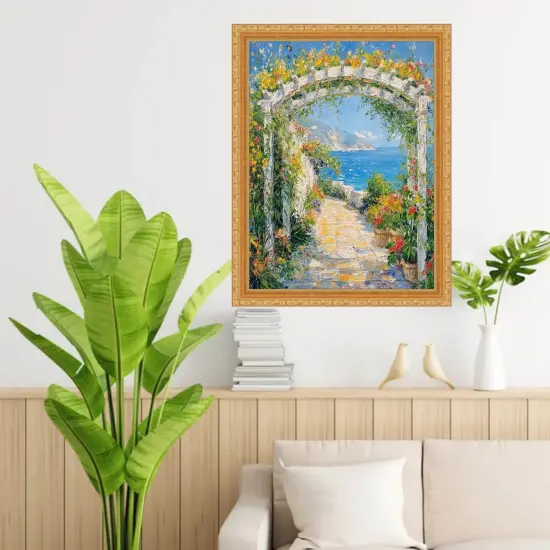 Slim Classic Florar Beaded Gold Picture Frame 20x40 frame {4}