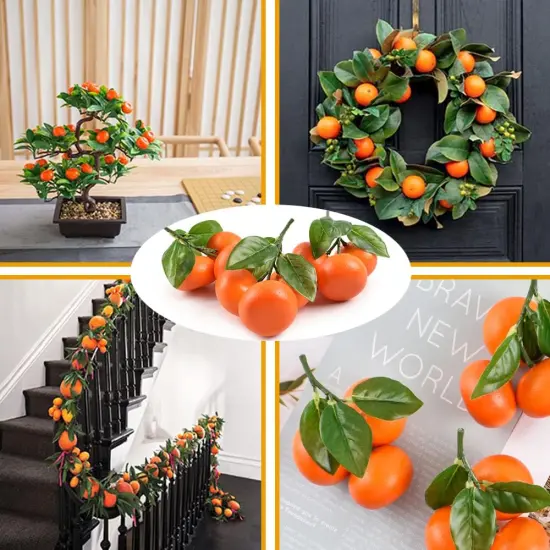 3 pcs - Fake Mini Tangerine Orange Artificial Fruit Simulation Fake {3}