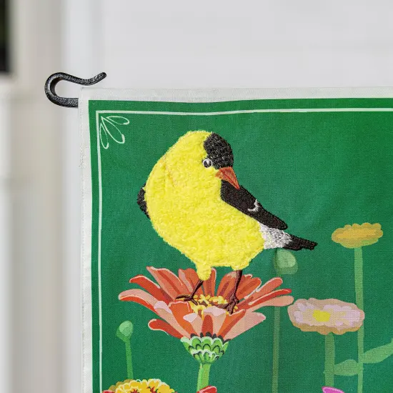 Finches and Flowers Long 2 Sided Garden Flag XL {3}