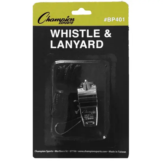 Metal Whistle & Black Lanyard Pack {1}
