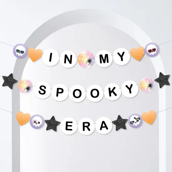 Big Dot of Happiness In My Spooky Era Banner, Ghost Concert Tour Halloween Party Decorations, Large Friendship Bracelet Banners, 28 Pieces {1}