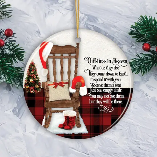 Christmas in Heaven Sentimental Memorial Quote Ceramic Ornament Bundle {5}