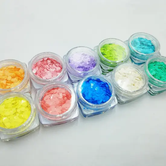 Color Solvent-Resistant Chunky Nail Glitter Mix Hexagon Flake Sequin {4}