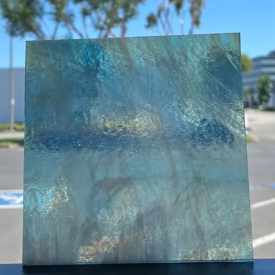 Steel Blue tr., White, Prisma COE 96 Fusible Glass Sheets / Mosaic Squares - 2 Pack {5}