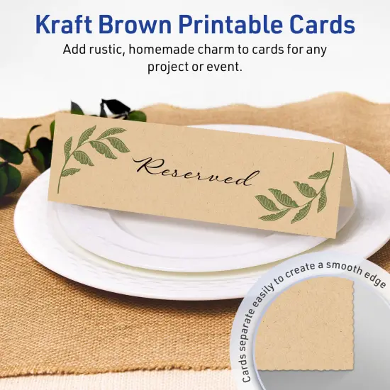 Avery Kraft Brown Tent Cards, 2-1/2" x 8-1/2" Rectangle {2}