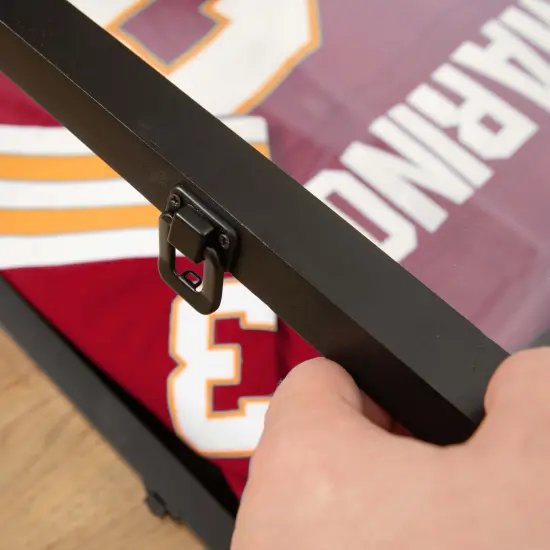 HBCY Creations Jersey Display Case - Solid Wood with UV Treated Acrylic Window - Anti-Theft Lock with 2 Keys - For All Types of Jerseys Black {6}