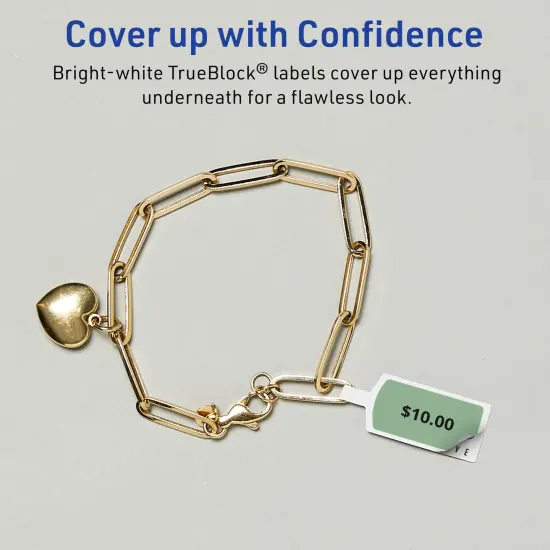 Avery TrueBlock Matte White Paper Labels,1/2" x 2-1/2" Barbell {3}