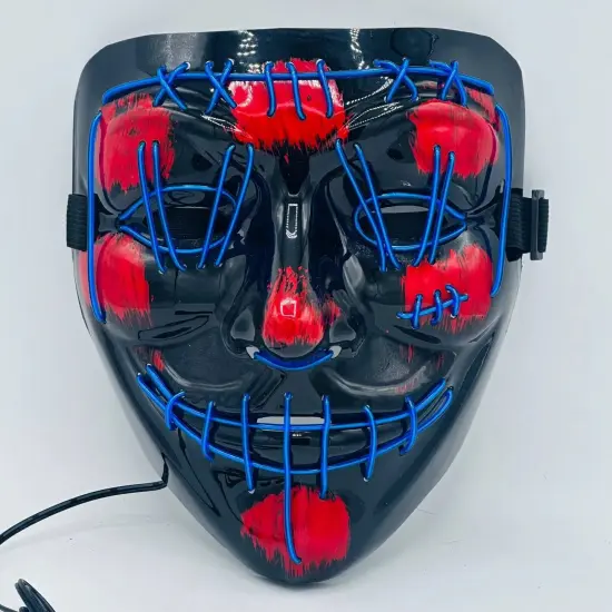 Kitcheniva LED Halloween Mask Neon 3-Mode Costume Purge {2}