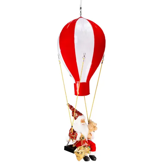 Northlight Lighted and Musical Santa Claus Hot Air Balloon Christmas Decoration - 43.5" Multi {5}