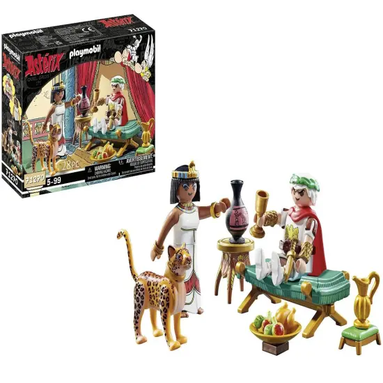 Playmobil 71270 Asterix: Caesar and Cleopatra - with Two Characters, A Leopard, A Long Chair for The Queen and Accessories - The Adventures of Obelix - History & Imaginary - from 5 Years Old {1}