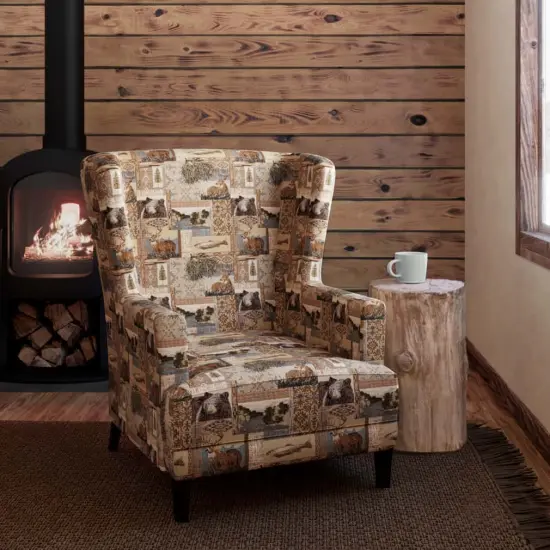 Nature Beige - Brown Novelty Upholstery Fabric 54 Inches" {2}