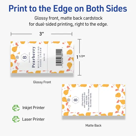 Avery Printable Perforated Rectangle Price Tags, Sure Feed Technology, 1-1/2" x 3", Glossy White Cardstock, Print-to-The-Edge, Laser/Inkjet Printable, 100 Total {6}