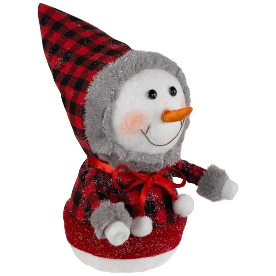 Northlight Jolly Baby Snowman with Plaid Coat Christmas Figurine - 7.5" White {4}