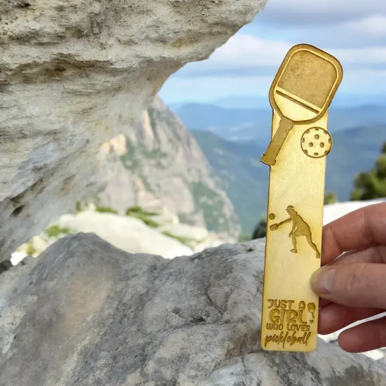 Bookmark - Just a girl who loves pickleball - Birch wood {6}