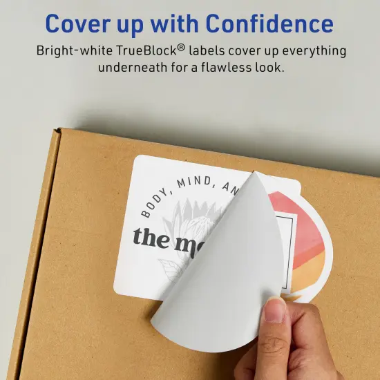 Avery TrueBlock Matte White Paper Labels,4-1/4" x 2-1/2" Oval {3}