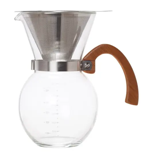 Pour-Over Coffee Maker Glass Carafe Stainless Steel Filter Scoop 22 Oz Capacity {3}