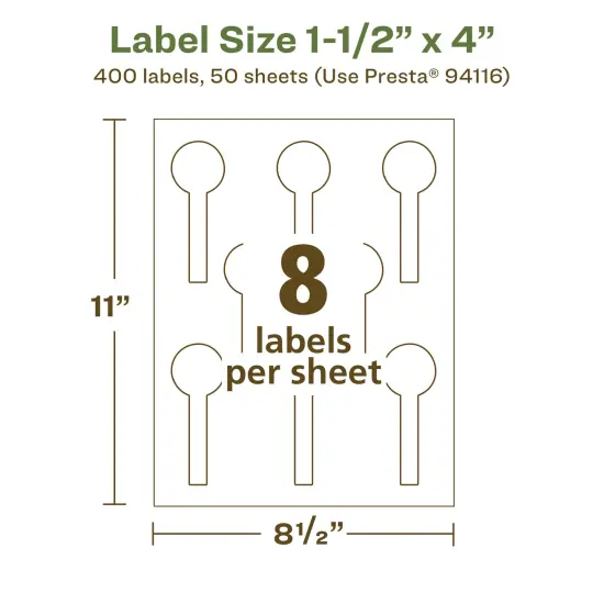 Avery Recycled Matte White Labels,1-1/2" x 4" Lollipop {5}