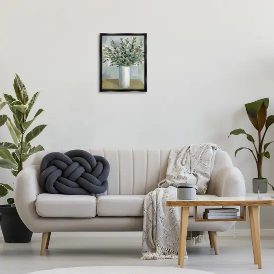 Stupell Industries Leafy Green Plant Vase Floater Framed Canvas Wall Art Design by Cloverfield & Co. {2}
