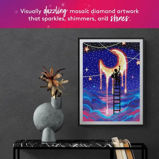 Paint The Moon Diamond Painting Kit, 5D Square Diamond Art Activities for Adults and All Ages, 13" x 18" (33 x 46 cm) {2}