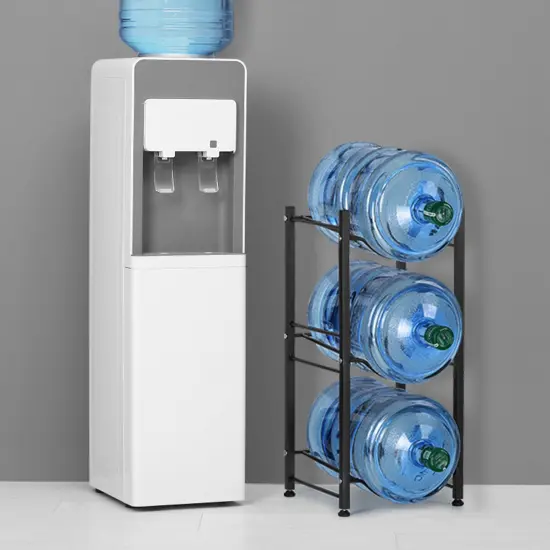 3-Tier Water Jug Rack, 5 Gallon Detachable Water Bottle Holder for Kitchen, Office, Home, Black {5}