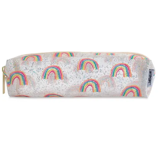 artPOP! Rainbow Pencil Case, Clear Glitter Soft Pen Pouch with Zipper Closure, 7.8 x 2.1 Inches Portable Round Pencil Bag for Pens, Marker, Travel {3}