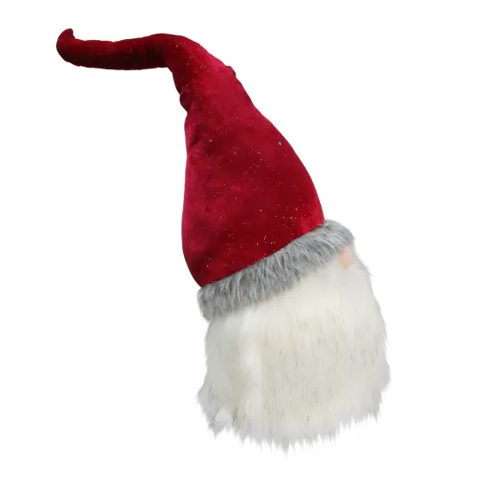 Northlight Gnome with Bendable Glitter Velvet Hat Christmas Decoration - 23" Red {4}