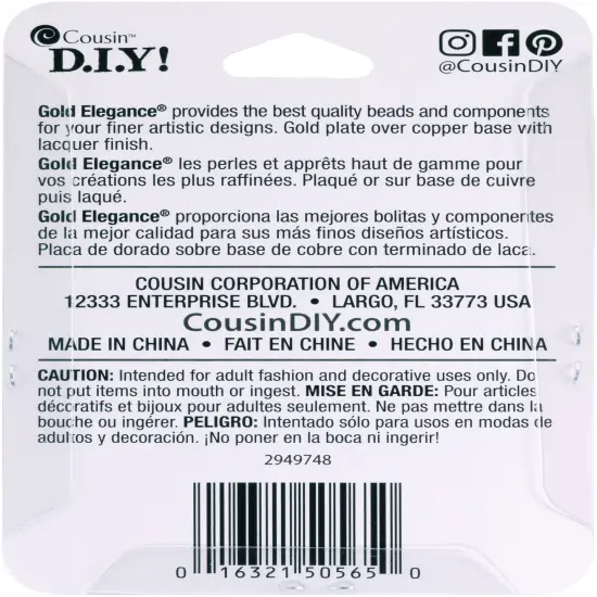 CousinDIY Gold Elegance Jump Rings 6mm 16/Pkg-14k Gold Plated {2}