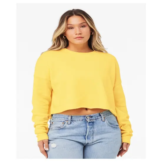 Bella + Canvas&reg; Ladies Cropped Fleece Crew YELLOW {1}