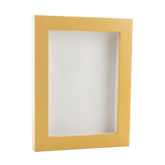 Classic Natural Wood Shadow Box Frame with Acrylic Front - White Suede Backing, 30 Sizes {2}