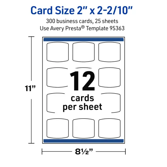 Avery Printable Arched Square Business Cards, Sure Feed Technology, 2" x 2-2/10", Glossy White Cardstock, Print-to-The-Edge, Laser/Inkjet Printable, 120 Total {5}