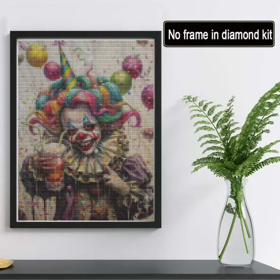 DIY Diamond Art Kits for Adults Clown, Boy Full Drill Round Rhinestone Diamond Painting Kits, Cross Stitch Embroidery Canvas for Crafts Home Wall Decor 30x40cm {2}