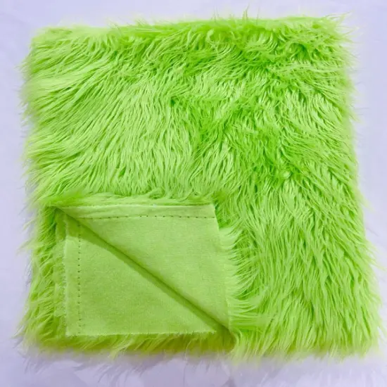 1 Yard Shaggy Vegan Faux Fox Fur Fabric for Crafting Decor and Costumes Lime Green {1}