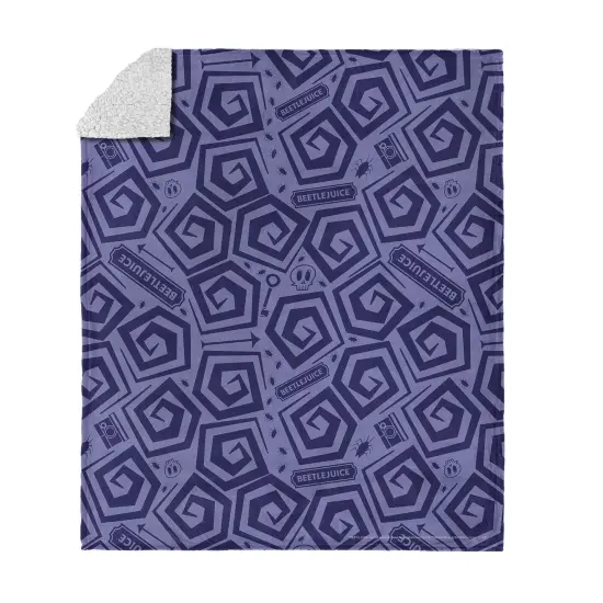 Warner Brothers Beetlejuice Silk Touch Sherpa Throw Blanket So So Strange {11}