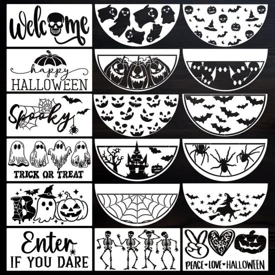24pcs Reusable Halloween Stencils(	24pcs) {1}